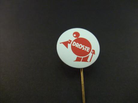 Droste, chocoladeproducent. chocolade pastilles , chocoladeletters Haarlem, logo rood